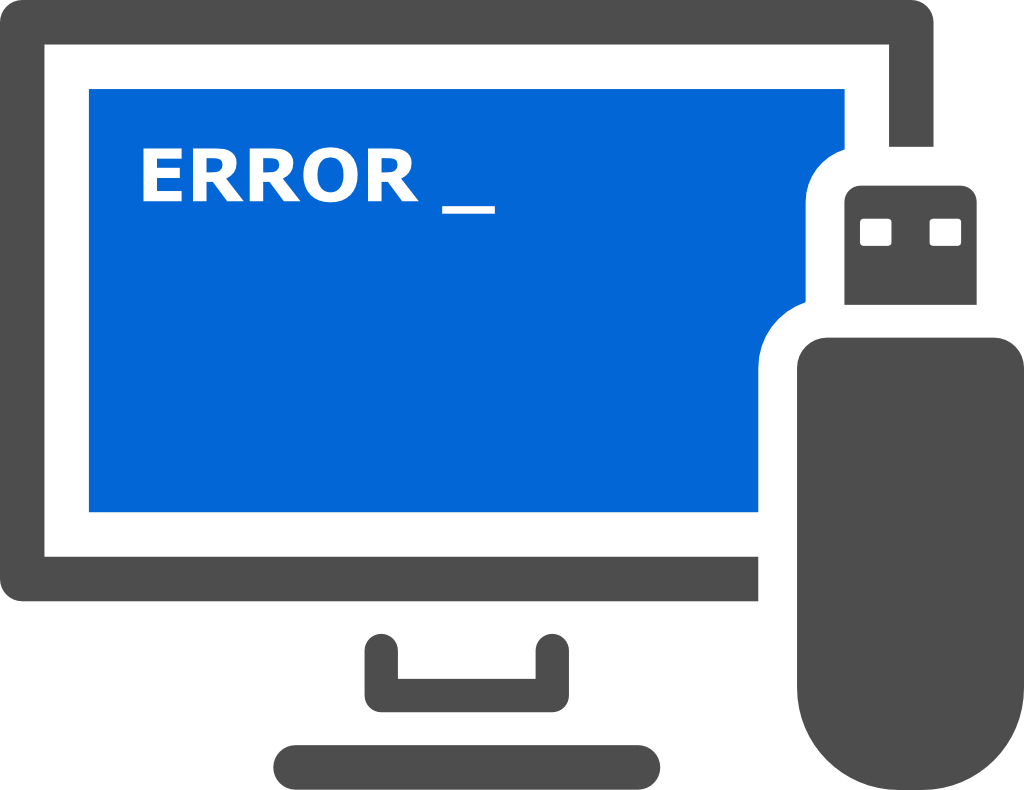 Image of a desktop with an error